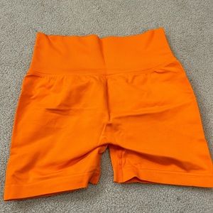 Orange scrunch shorts